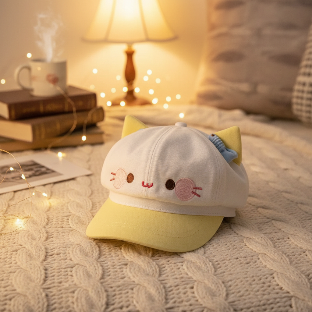 Cat Hat with cozy background